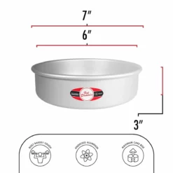 Fat Daddio's Round Cake Pan (6" X 3") -Baking pan Shop prd 63 pcc 63 specs fatdaddios