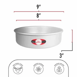 Fat Daddio's Round Cake Pan (8" X 3") -Baking pan Shop prd 83 pcc 83 specs fatdaddios