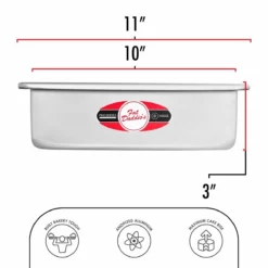 Fat Daddio's Square Cake Pan (10" X 3") -Baking pan Shop psq 10103 pob 10153 specs fatdaddios