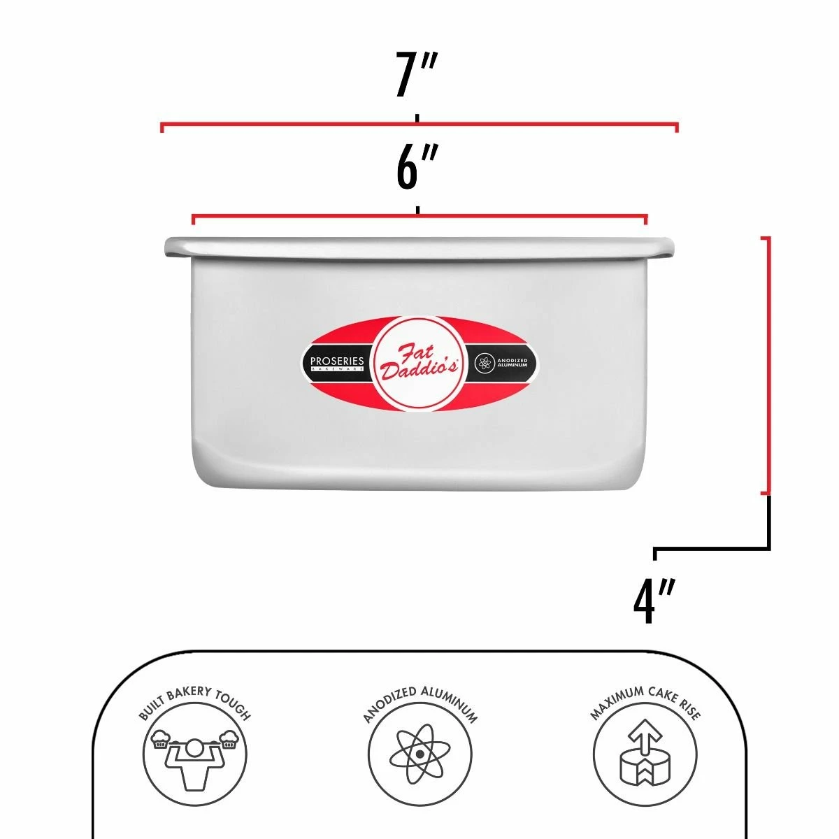 Fat Daddio's Square Cake Pan 6"x4" 4 Fat Daddio's Square Cake Pan 6"x4" - Image 2