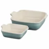 Le Creuset Square Heritage Dishes (Set Of 2) | Sea Salt -Baking pan Shop rs15595 pg0800s2 35717 lpr