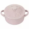Le Creuset 8oz. Mini Round Cocotte With Flower Lid | Chiffon Pink -Baking pan Shop rs15802 flowercocotte hibiscus 1