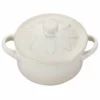 Le Creuset 8oz. Mini Round Cocotte With Flower Lid | Meringue