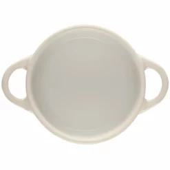 Le Creuset 8oz. Mini Round Cocotte With Flower Lid | Meringue -Baking pan Shop rs15806 flowercocotte meringue 4