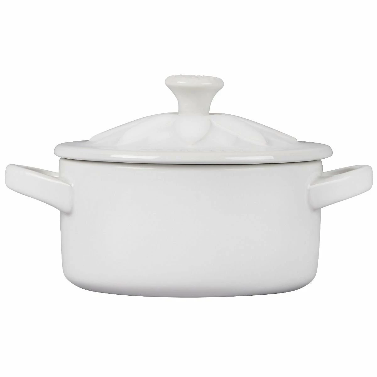 Le Creuset 8oz. Mini Round Cocotte With Flower Lid | White 4 Le Creuset 8oz. Mini Round Cocotte With Flower Lid | White - Image 2