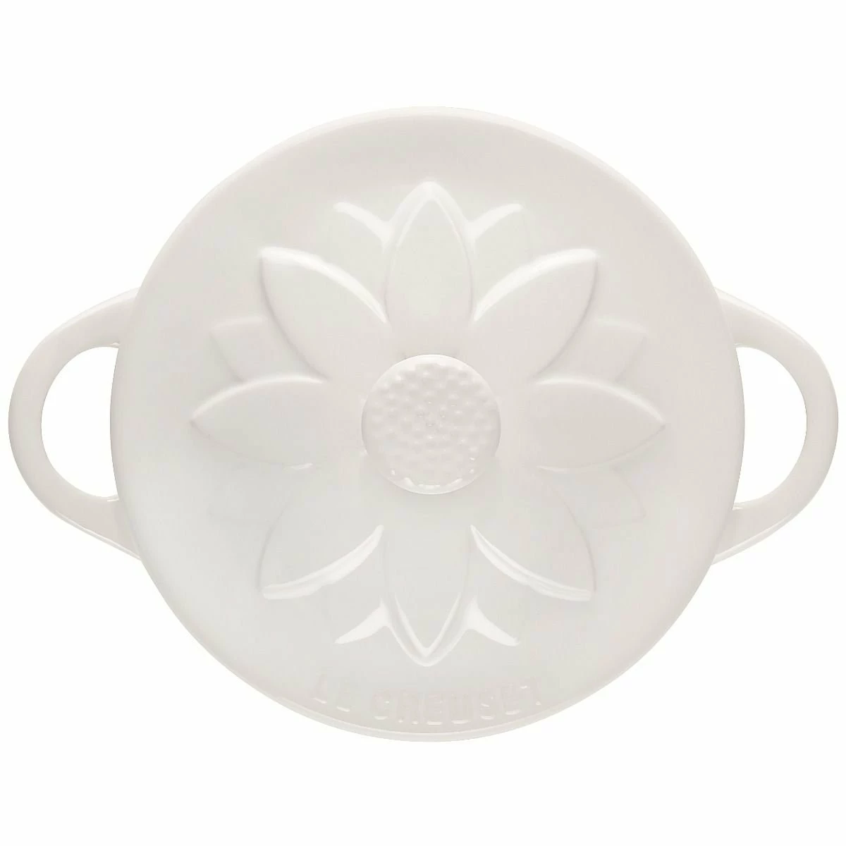 Le Creuset 8oz. Mini Round Cocotte With Flower Lid | White 5 Le Creuset 8oz. Mini Round Cocotte With Flower Lid | White - Image 3
