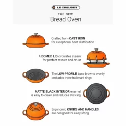 Le Creuset 9.5" Signature Bread Oven | Artichaut -Baking pan Shop rs15981 info breadoven graphic v3 1 2 1 5