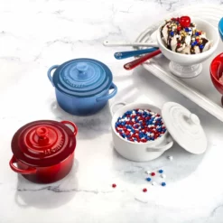 Le Creuset 8oz Round Mini Cocotte | Marseille Blue -Baking pan Shop rs16750 lc 20180821 us ls 12368 marseille 2