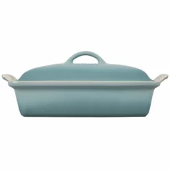 Le Creuset 4 Qt. Rectangular Heritage Covered Casserole | Sea Salt -Baking pan Shop rs17093 pg07053a 33717 2 lpr
