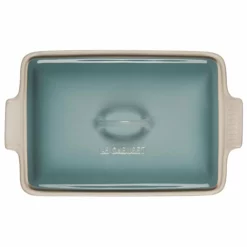 Le Creuset 4 Qt. Rectangular Heritage Covered Casserole | Sea Salt -Baking pan Shop rs17094 pg07053a 33717 3 lpr 1