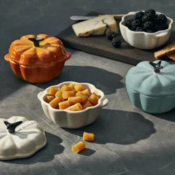 Le Creuset Petite Pumpkin Cocotte | Sea Salt -Baking pan Shop rs17155 220511 lecreuset pumpkinminicocottegroup grey sqret alt