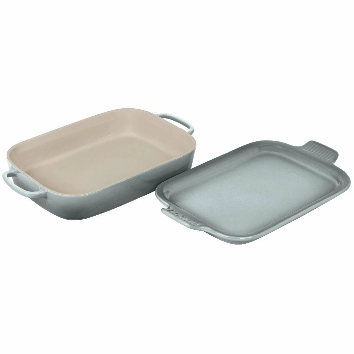 Le Creuset 2.75 Qt. Rectangular Dish With Platter Lid | Sea Salt 7 Le Creuset 2.75 Qt. Rectangular Dish With Platter Lid | Sea Salt - Image 5
