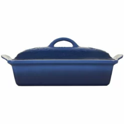 Le Creuset Olive Branch Collection 4 Qt. Heritage Covered Casserole | Marseille Blue -Baking pan Shop rs17294 rs17135 pg07053aob 3359 2 1
