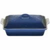 Le Creuset Olive Branch Collection 4 Qt. Heritage Covered Casserole | Marseille Blue -Baking pan Shop rs17295 rs17195 pg07053aob 3359 1