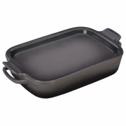 Le Creuset 2.75 Qt. Rectangular Heritage Baking Dish With Platter Lid | Oyster Grey