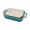Staub 2-Piece Rectangular Baking Dish Set | Rustic Turquoise
