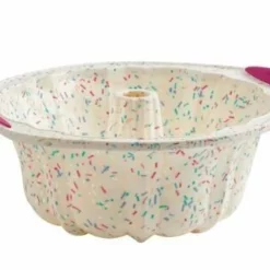 Trudeau White Confetti Fluted Cake Pan