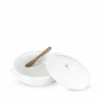 True Ceramic Brie Baker & Acacia Wood Spreader Set By Twine -Baking pan Shop twine ceramic brie baker with acacia wood spreader 5997