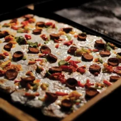 La Bellevie Rectangular Blue Steel Pizza Baking Sheet | 19.6" X 13.75" -Baking pan Shop y3vh6hdq 1