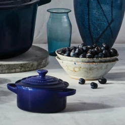 Le Creuset 8oz Round Mini Cocotte | Indigo Blue -Baking pan Shop yes 1